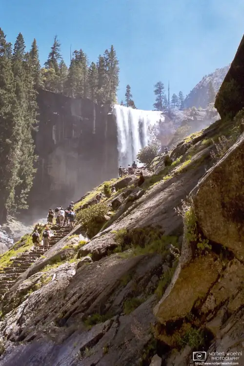 One of the highlights of a California round-trip 25 years ago was this hike along Mist Trail and up 600 granite steps to Vernal Fall in Yosemite National Park.