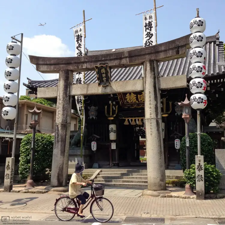 Kushida Jinja in Fukuoka, Japan, was founded in the 8th century, with the present structure dating back to 1587.