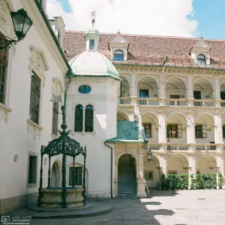 The arcaded inner courtyard of the Landhaus in my birth town of Graz, Austria, is a masterpiece of the Italian Renaissance built in the mid-16th century.