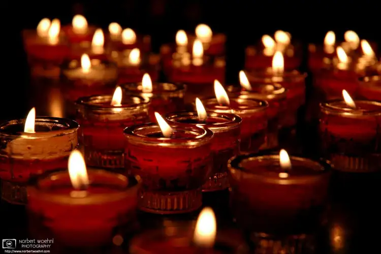 Candles in the cathedral of Graz, Austria (photo taken in 2004).