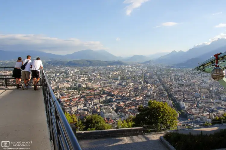 A view of Grenoble, France, looking in southern direction from La Bastille, the remains of the city’s old fort.