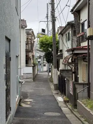 Quiet morning scene from a residential backstreet in the Oharacho area of Itabashi Ward in Tokyo, Japan.