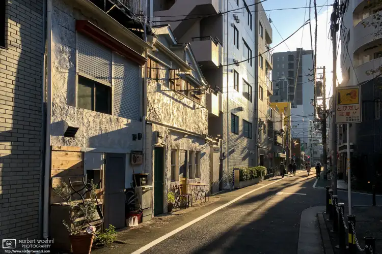 Moody sunlight on a winter morning in the area around JR Itabashi Station in Tokyo, Japan.