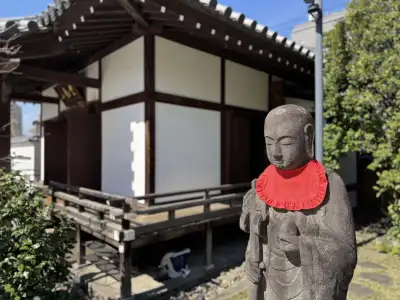 Jizō statue at a side hall of Nanzoin Temple in the Itabashi Ward of Tokyo, Japan