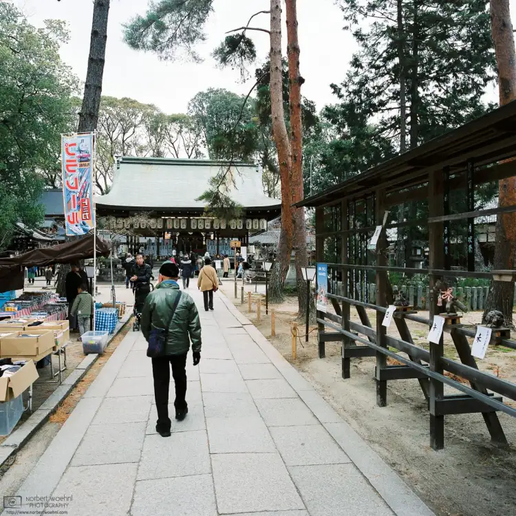 Imamiya Jinja in northwest Kyoto, Japan, is dedicated to long life and good health. At the time of this visit, a flea market was held on the shrine’s premises.