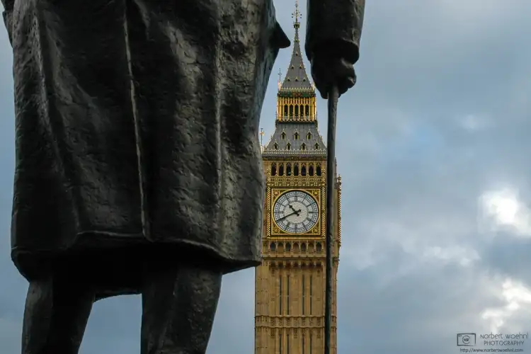My take on the statue of Winston Churchill on Parliament Square in London, England.