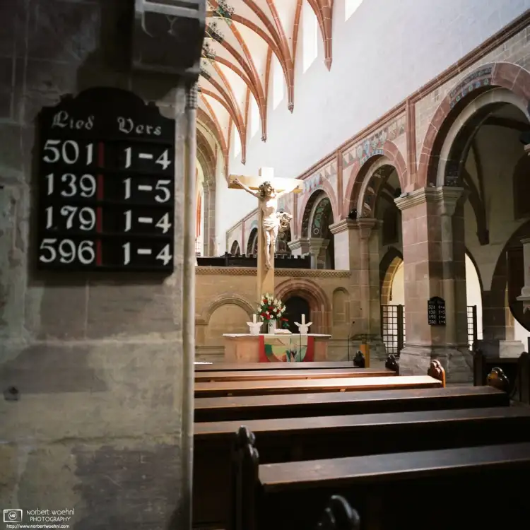 An interior shot of the Abbey Church at Maulbronn Monastery, a UNESCO World Heritage site in Southwestern Germany.
