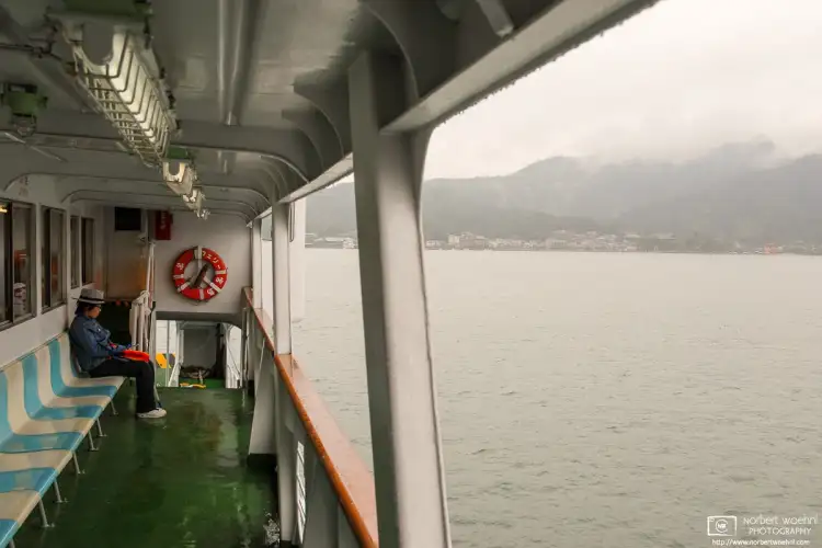 An impression taken on the 10-minute ferry passage to Miyajima Island in Hiroshima Bay, Japan.