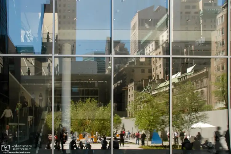 On my 2005 visit to the Museum of Modern Art in New York City, I played around with layering interior museum reflections over the Midtown Manhattan exterior.