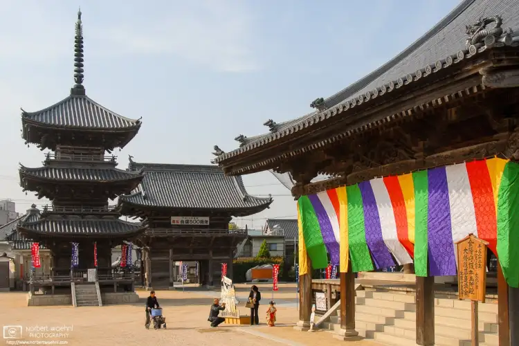 A scene from Shichi-Go-San at Saidaiji Kannon-in Temple in the eastern part of Okayama, Japan.