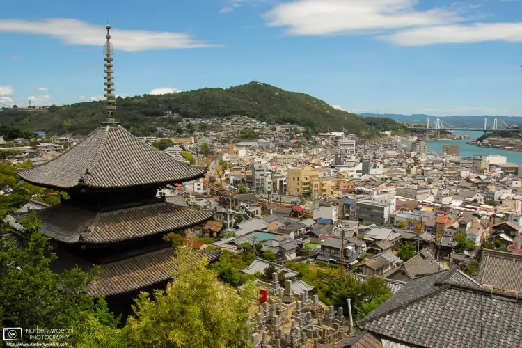 Onomichi in Hiroshima Prefecture, Japan, boasts a scenic location with many slopes, hillside temples and beautiful views overlooking the Seto Inland Sea.