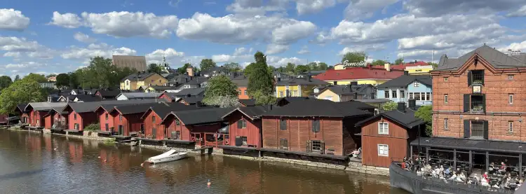 Today on our Europe trip, we took a bus from Helsinki to Porvoo. We saw the town’s historic center and the famous red warehouses along the Porvoonjoki river.
