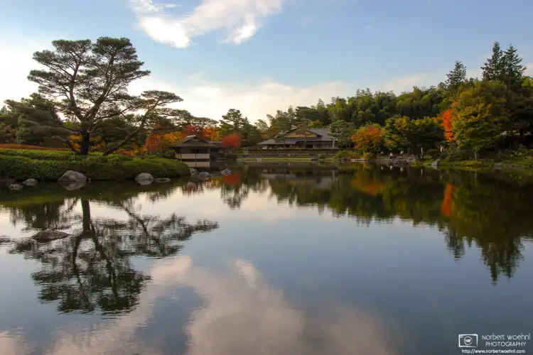 A quiet autumn afternoon scene at Showa Memorial Park in Tachikawa, Japan. The beautiful park is located 30 minutes west of Central Tokyo by train.
