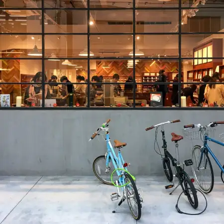 A view from the outside into Kakimori, a delightful stationery store not far from Kuramae Station in the Taito Ward of Tokyo, Japan.