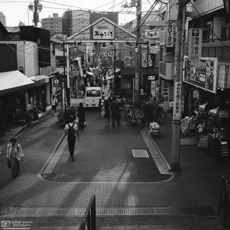 A view of Yanaka Ginza, an old-style shopping street in the Taito ward of Tokyo, Japan.