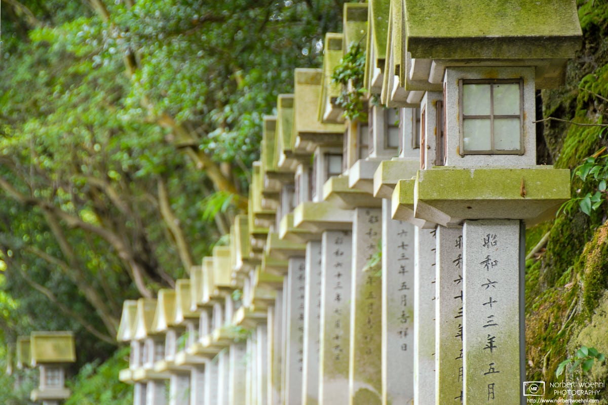 Stone Lanterns, Yugasan Rendaiji Temple, Kurashiki, Japan Photo